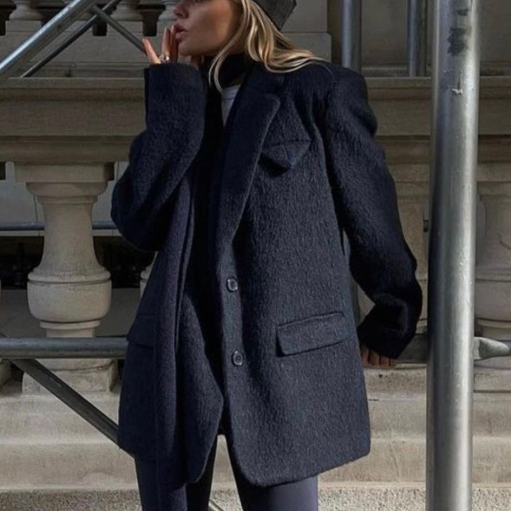 Brushed Wool blend Oversized Blazer